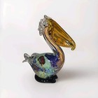 Blown Glass Pelican Multicolor Art Glass Figure Paper Weight Glass Christma Gift