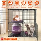2 -tiers Kennels Pet Crate Cat Cage Indoor Cat Diy Cat Enclosures Metal Playpen