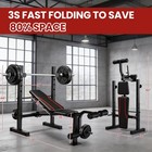 8 In 1 600lbs Workout Weight Bench Set With Squat Rack Leg Extension Leg Curl