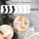 6 Pairs Lace Ruffle Frilly Ankle Socks For Women Heart Sexy Black And White