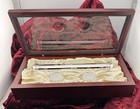 Stephan Baby Rosewood Keepsake Box Set Silver Plated  Complete Set