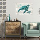 Beautiful Sea Turtle Family Watercolor Wall Art Poster Coastal Themed Decor