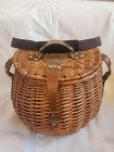 Vintage Picnic Basket Hickory Farms Willow Woven Large Cabin Country Cottagecore