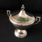 Antique Silver Sugar Bowl Italy 20th Century Silver 800 Signed