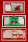 Nepal 3 Unc Notes Set 5 Rupees  p-76a   10 Rupees  p-77a     20 Rupees  p-78b 2 