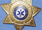 Jay County Emergency Medical Services  ems  Gold Tone enamel Star Badge  3-1 2 