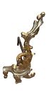 Pair Rococo Andirons Brass   Cast Iron Decorative Art Fire Dogs Fireplace Tools