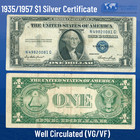     One 1935 1957  1 Dollar Silver Certificate  Vg vf  Old Us One Dollar Bill