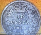 1885 10 Cents Canada Keydate Obverse 5 Fair Condition  See Pictures  Rare 