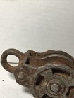 Vintage Antique Cast Iron Double Sheave Hay Trolley Pulley W  Hook Farm