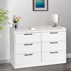 6 Drawer Double Dresser Storage Chest Of Cabinet Storage Organizer For Bedroom