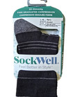 Sockwell Men s Elevation Firm Graduated Compression Socks Black Microstripe L xl
