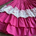 Vtg Kids Avenue Girls Tiered Layered Party Pageant Dress Pink White Lace Size 6x