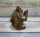 Vintage Cast Iron Monkey  Reading A Book  Beautiful 