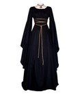 Women Girls Vintage Medieval Long Dress Renaissance Gothic Gown Cosplay Costume