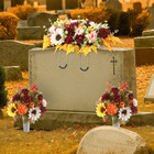 3 Pcs Fall Headstone Flower Saddle Cemetery Grave Flower Mum