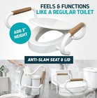 Lunderg Raised Toilet Seat   Handles Standard Easy To Install Riser For Seniors