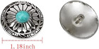 Mingchen Sunflower Decorative Buckle Turquoise Round Conchos Silver Metal Screw