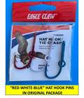 Red-white-blue Hooks -- Eagle Claw Fish Hook Hat Pin Money Clip - Set Of 3  