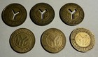 Lot Of 6 1970-1985 Circulated Nyc Subway Token-large Y Cutout And Solid Brass 