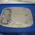 Vtg 200th Anniversary American Eagle Silver 24k Gold Plated Belt Buckle W coa