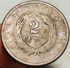 1864 Two Cent Piece 2c Civil War Date Large Motto Us Copper Coin Cc28420