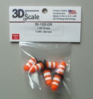 1 50 6 Orange White Black Traffic Highway Barrels Plastic 3d To Scale 50-105-or