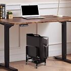360tronix Pc Tower Stand  Black Square Tubes With Metal Casters Home   Offices