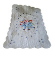 Vintage Raggedy Ann   Andy Applique Quilted 50s Baby Blanket  Crib Quilt 52x 35