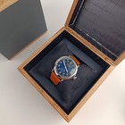 Shinola Runwell 41mm Men   s Quartz Watch Blue Dial Leather Strap Stainless Steel