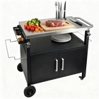 Outdoor Grill Cart Grilling Table For Picnics Foldable Outdoor Cooking