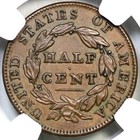 1835 C-2 Ngc Unc Details Classic Head Half Cent Coin 1 2c