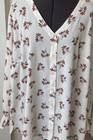 Loft Ivory Rust Floral V-neck Button-up Long Ruffle Sleeve Blouse 20w 2x Nwt