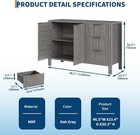 Buffet Cabinet W  3 Storage Drawers 46   Fluted Accent Sideboard Buffet Table W 