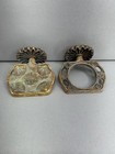 Vtg Wall Mount Soap Dish   Toothbrush Holder Brass Tone Bathroom Set Mid Century