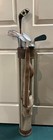 Antique Hickory Wood Shaft Golf Clubs From Scotland   Stovepipe Bag