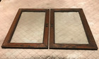 Antique Salvaged Mercantile Sliding Glass Doors - Set Of  2 - Oak Frame   Glass