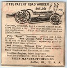 1890 Joliet  Il Pitts Mfg Patent Road Grader Worker Print Ad Engraved Ill C38