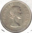 1958 South Africa A uncirculated 5 Shilling Silver - Qeii   Springbok Coin 
