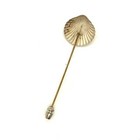 Vintage Signed Sterling Victorian Carved Sea Shell Shape Stick Lapel Hat Pin