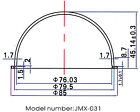 Jmx 3 1 Inch Acrylic Indoor   Outdoor Cctv Replacement Clear Camera Dome Housing