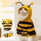 Bee Pet Puppy Coat Apparel Outfit Dog Halloween Hoodies Winter Cat Cosplay Gifts
