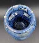 Vintage Bulbous Studio Pottery Blue Green Drip Glaze Hourglass Vase 5 5  Unique