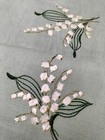 Stunning Lily-of-the-valley Hand Embroidered Linen Tablecloth
