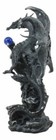 Draco Fantasy Gothic Dragon With Blue Orb Statue 8  Tall Land Of The Dragons