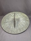 Vtg Brass 9    Sundial I Count None But Sunny Hours Winged Hourglass Garden Patina