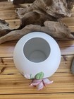 Vintage Porcelain Vase Planter 3d Applied Pink Rose Matte White Cottagecore 7   