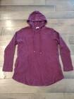 J  Jill Pure Women s Burgundy Long-sleeve Hoodie Pullover Shirt Top - M Medium