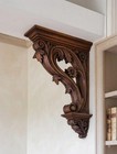 Ornate Wood Carved Corbel Wall Bracket Shelf Support Antique Style Architectural