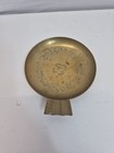  India Embossed Brass Metal 5 5  Round Vintage Cigar Ashtray Solid Brass Heavy 